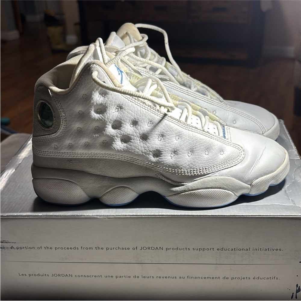 Nike Air Jordan 13 Retro‎ Sz 5.5y UNC White Flint Neutral Grey